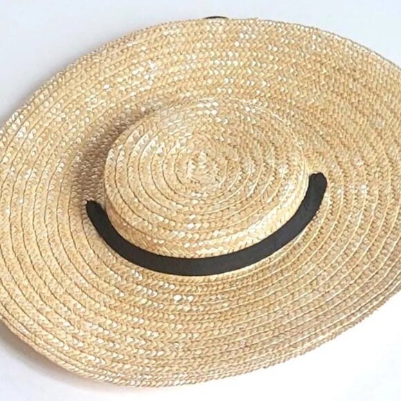 Wide Flat Brim Hat -  Wide Brim Sun Hat/ Sun Hat/ Kentucky Derby Hat - Picture 3 of 6